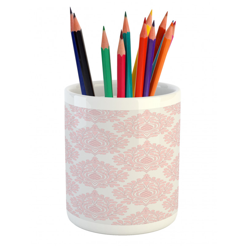 Pink Victorian Pattern Pencil Pen Holder