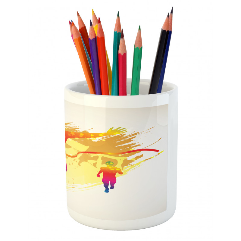 Silhouette Winner Man Pencil Pen Holder