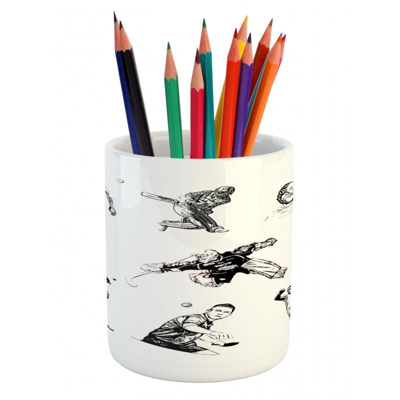 Sports Theme Sketch Pencil Pen Holder