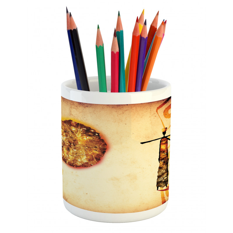 Brown Tribe Art Pencil Pen Holder