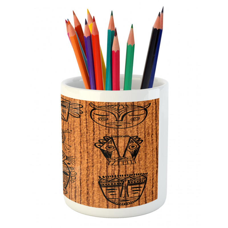 Native Masks Pencil Pen Holder