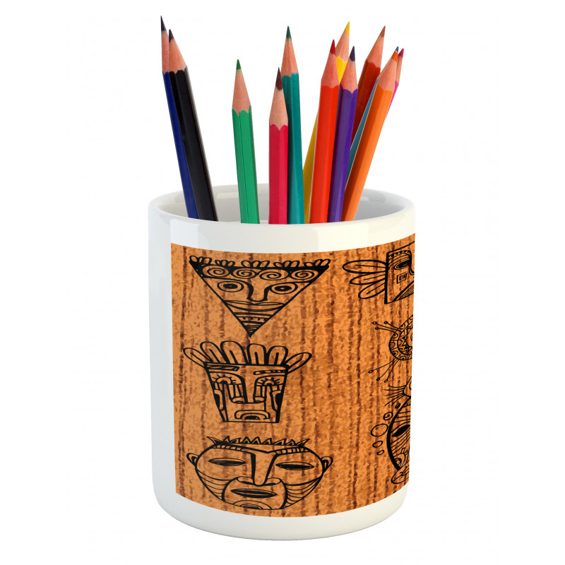 Native Masks Pencil Pen Holder