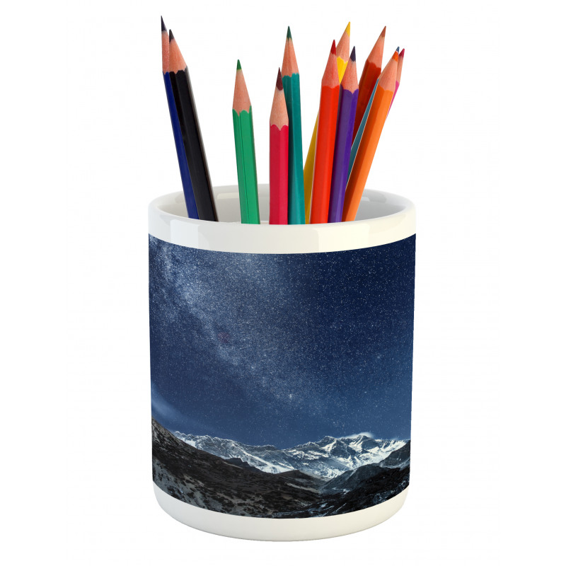 Starry Blue Night Cosmos Pencil Pen Holder