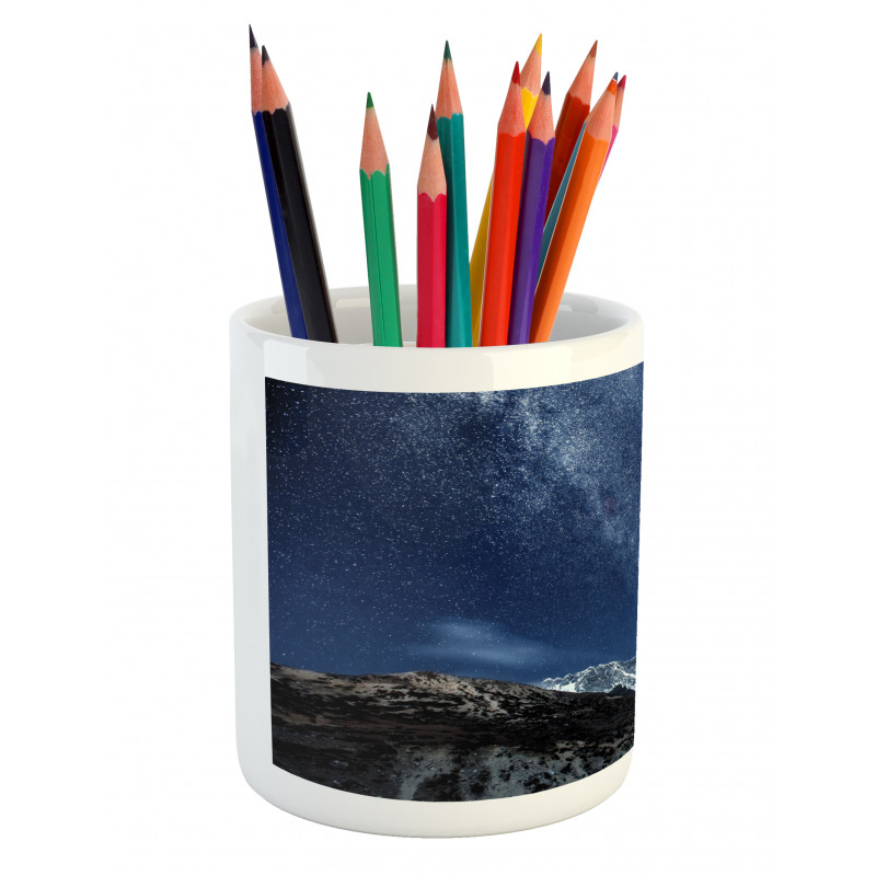 Starry Blue Night Cosmos Pencil Pen Holder