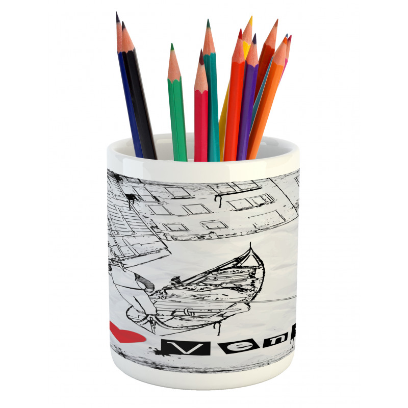 Venetian Canal Art Love Pencil Pen Holder