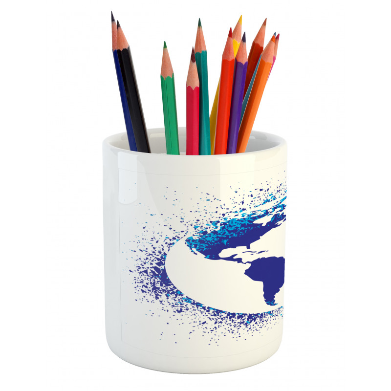 Globe Ink Effect Map Pencil Pen Holder