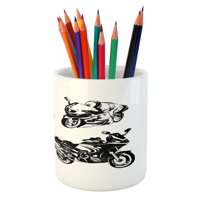 Motorbikes Pencil Pen Holder