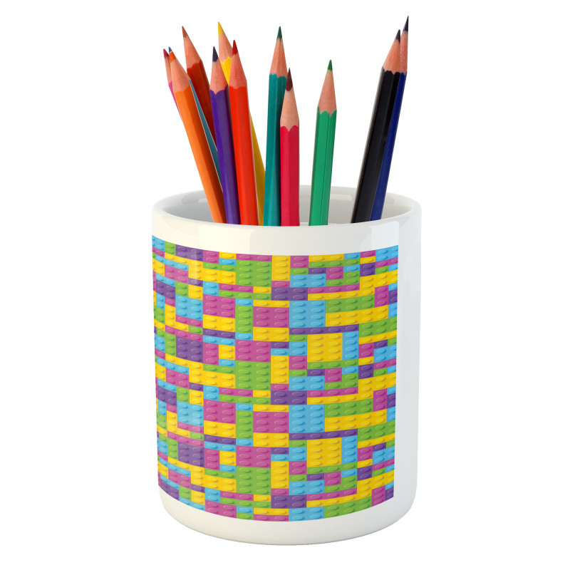 Colorful Blocks Game Cube Pencil Pen Holder