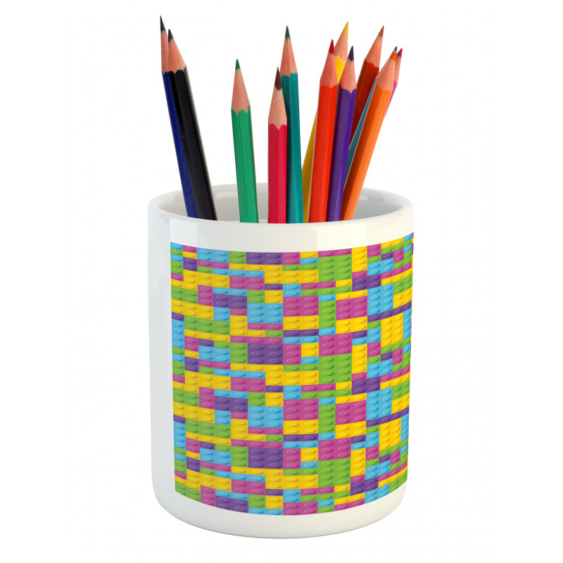 Colorful Blocks Game Cube Pencil Pen Holder