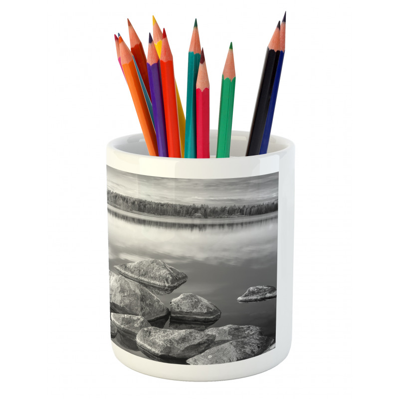 Rock in Lake Shore Pencil Pen Holder