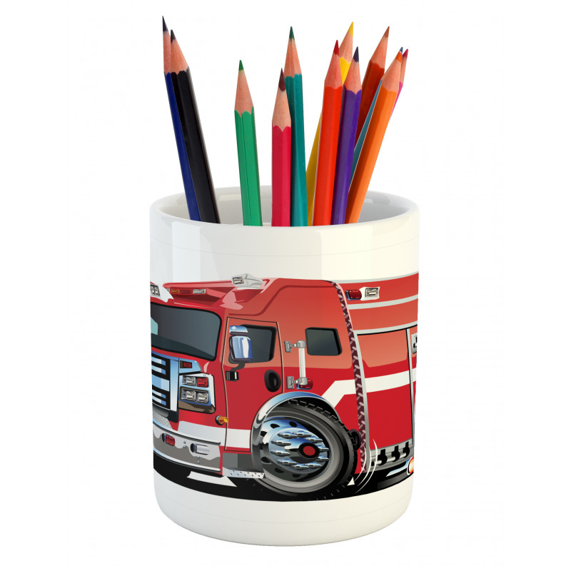 Fire Truck Rescue Team Pencil Pen Holder