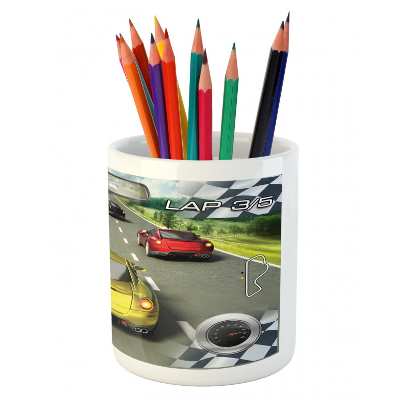 Sports Racing Theme Pencil Pen Holder