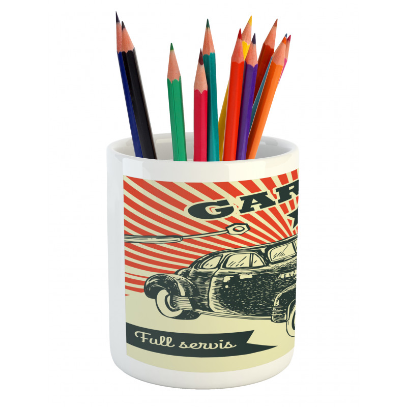 60's Retro Car Pop Art Pencil Pen Holder