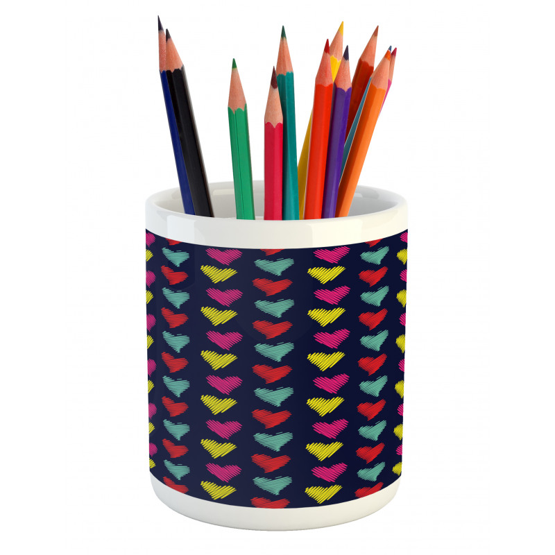 Hearts Love Happy Pencil Pen Holder