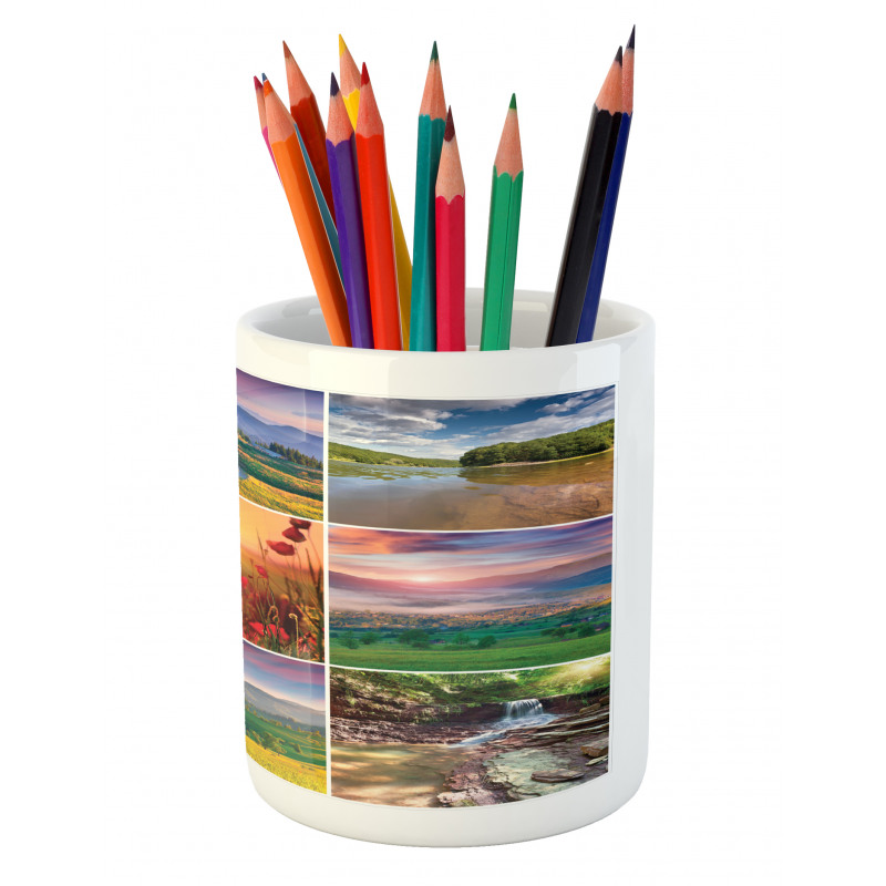 Summer Home Landscape Pencil Pen Holder