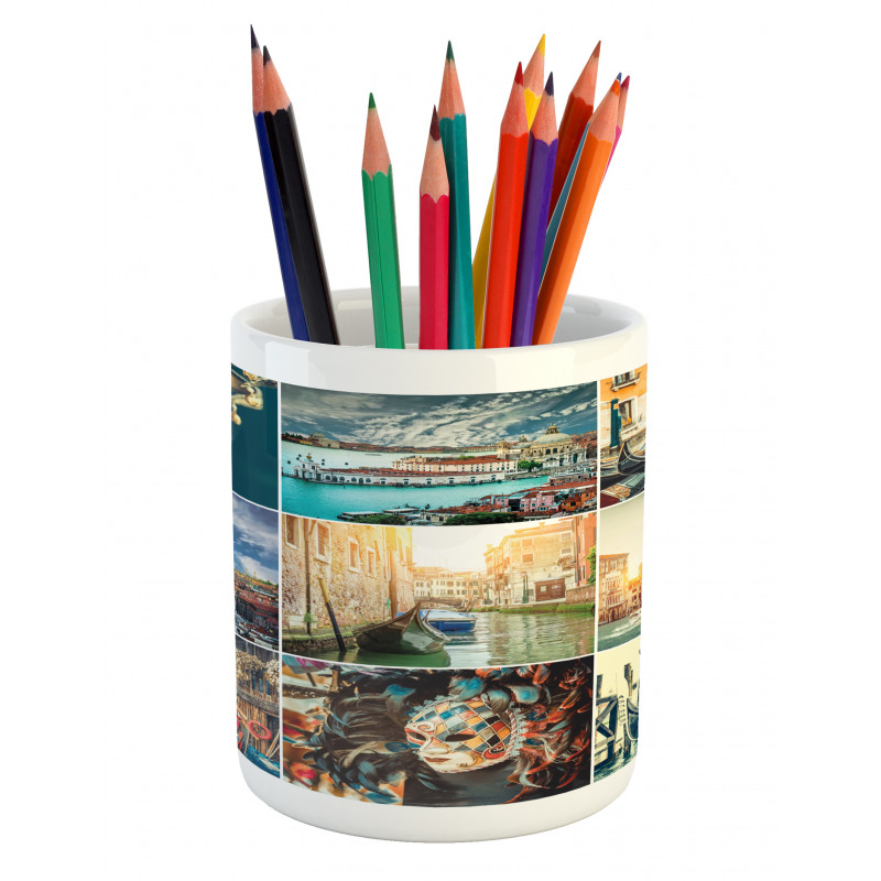 Venice Masks Canals Pencil Pen Holder