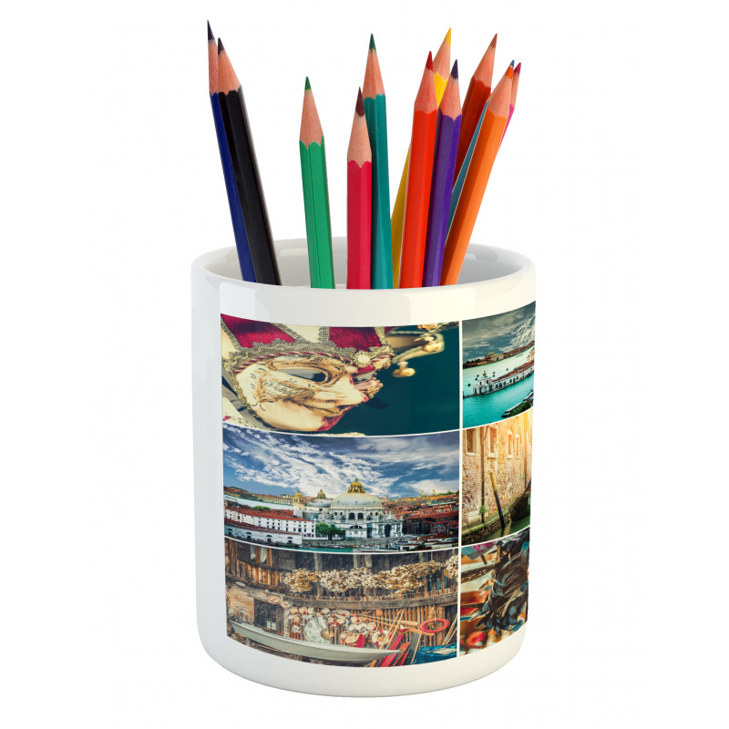 Venice Masks Canals Pencil Pen Holder