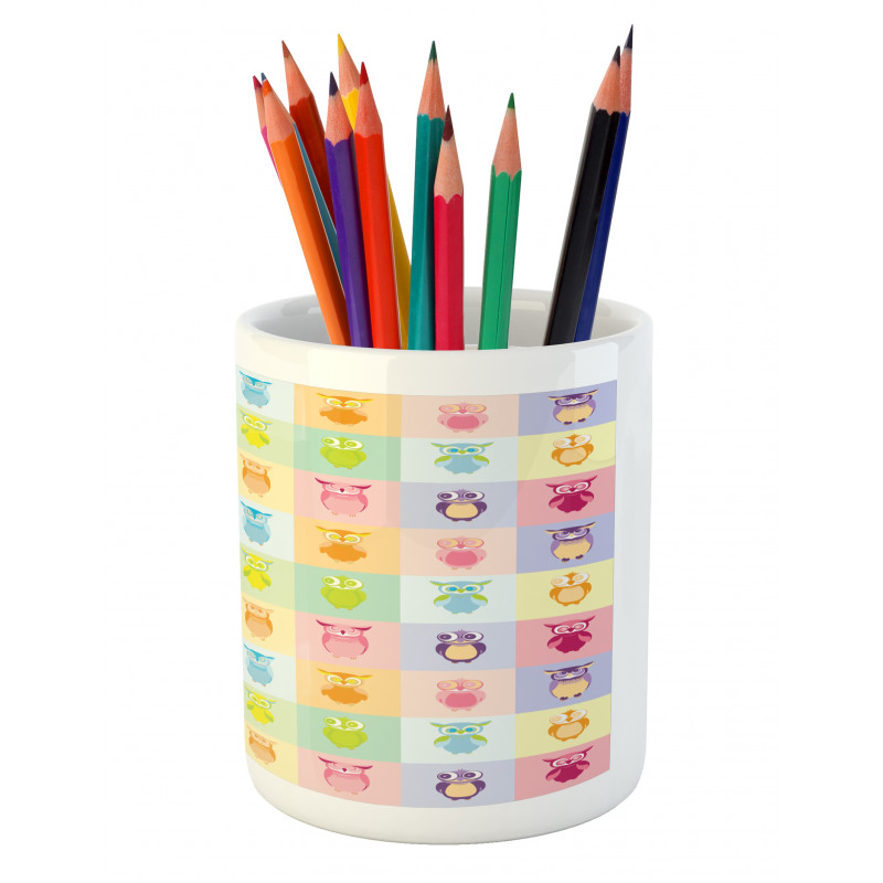 Colorful Owl Kids Pencil Pen Holder