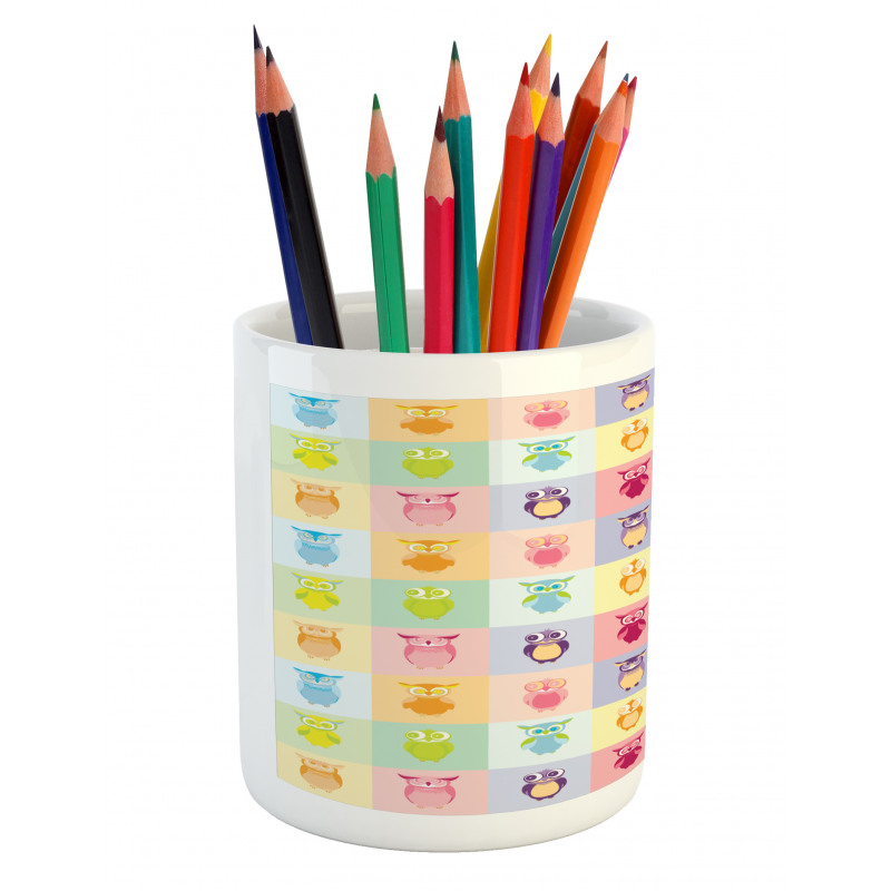 Colorful Owl Kids Pencil Pen Holder