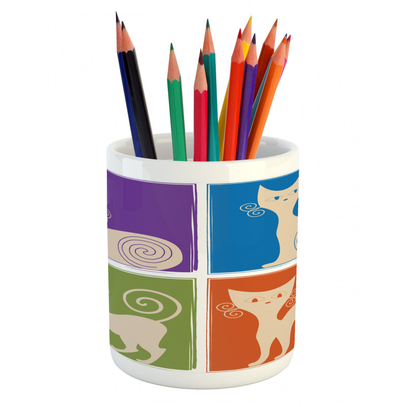 Cartoon Cats Emotions Pencil Pen Holder