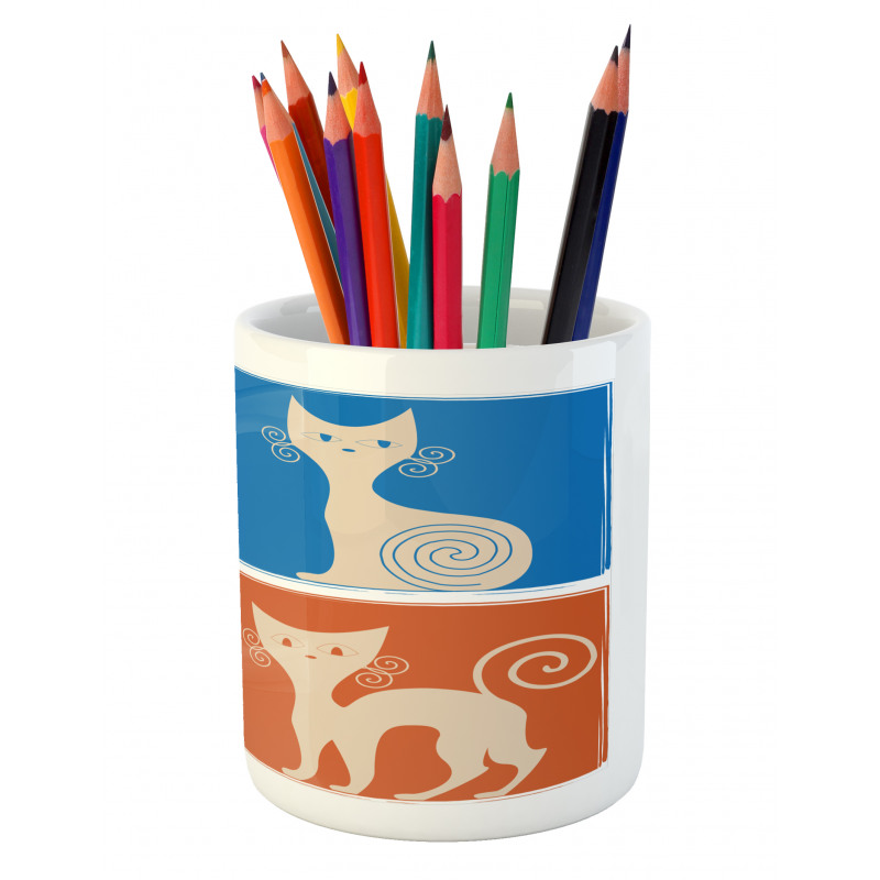 Cartoon Cats Emotions Pencil Pen Holder