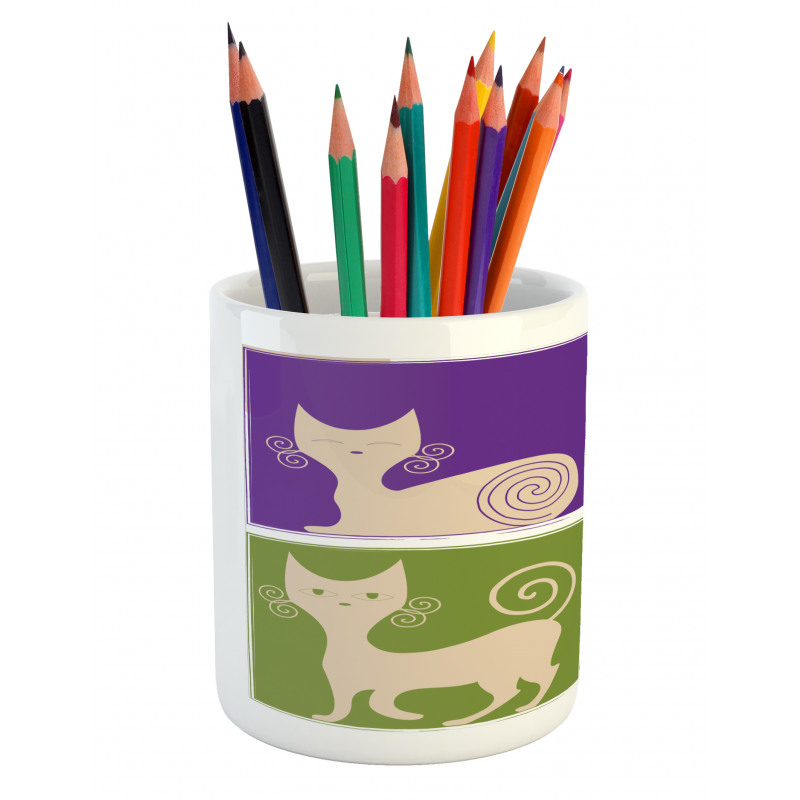 Cartoon Cats Emotions Pencil Pen Holder