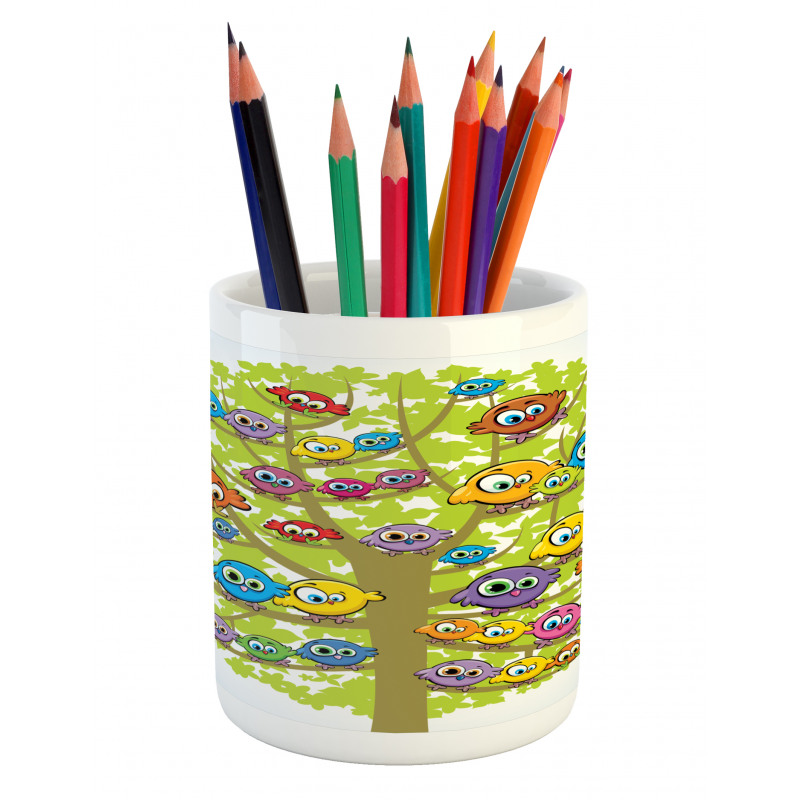 Canary Bird Fun Family Pencil Pen Holder