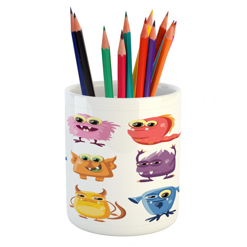 Cartoon Aliens Monsters Pencil Pen Holder