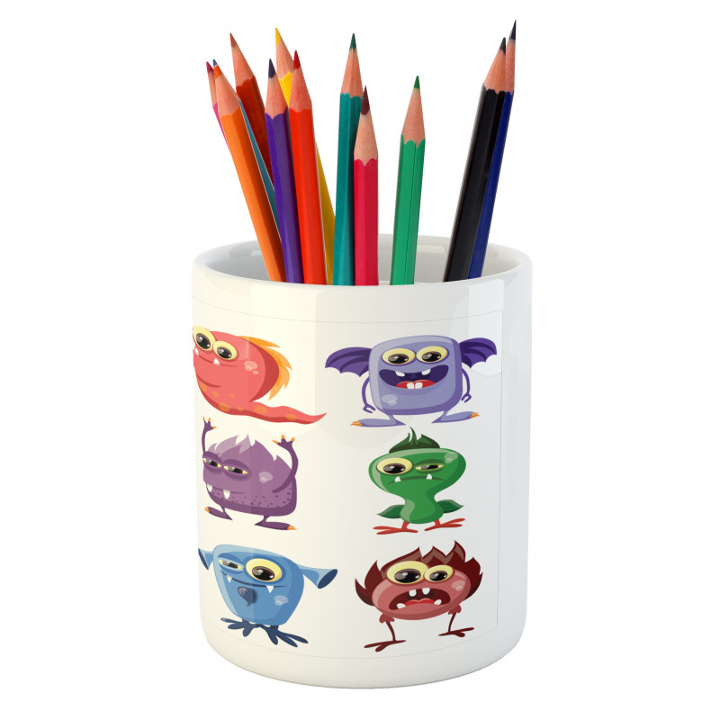 Cartoon Aliens Monsters Pencil Pen Holder