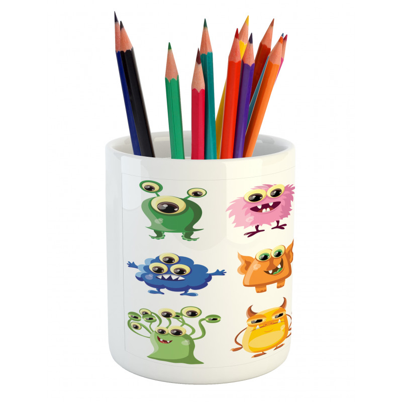 Cartoon Aliens Monsters Pencil Pen Holder