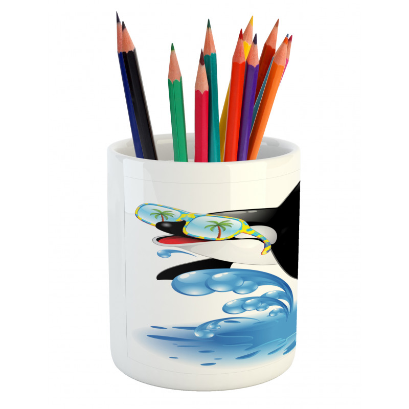 Whale with Sunglasses Pencil Pen Holder