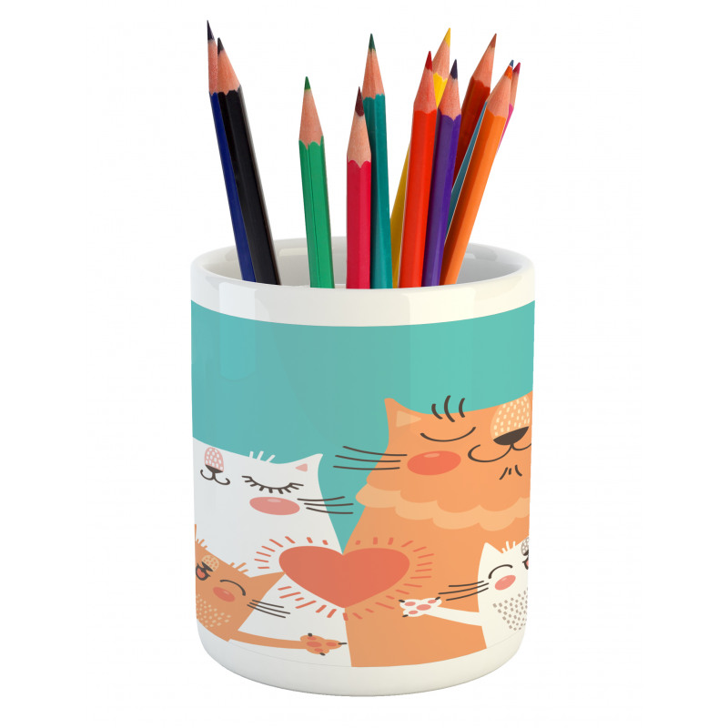 Kitty Couple Happy Pencil Pen Holder