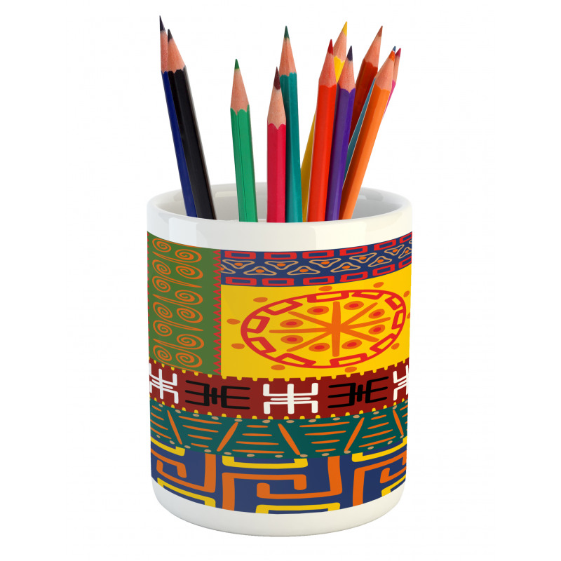 Primitive Tribal Pencil Pen Holder