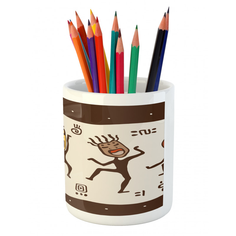 Cartoon Primitive Native Pencil Pen Holder