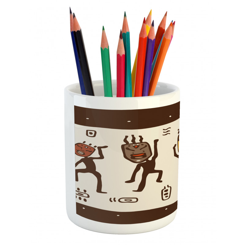 Cartoon Primitive Native Pencil Pen Holder