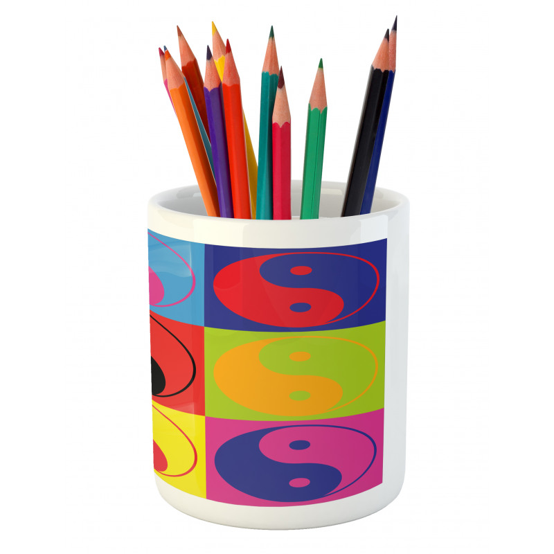 Ying Yang Hippie Pencil Pen Holder