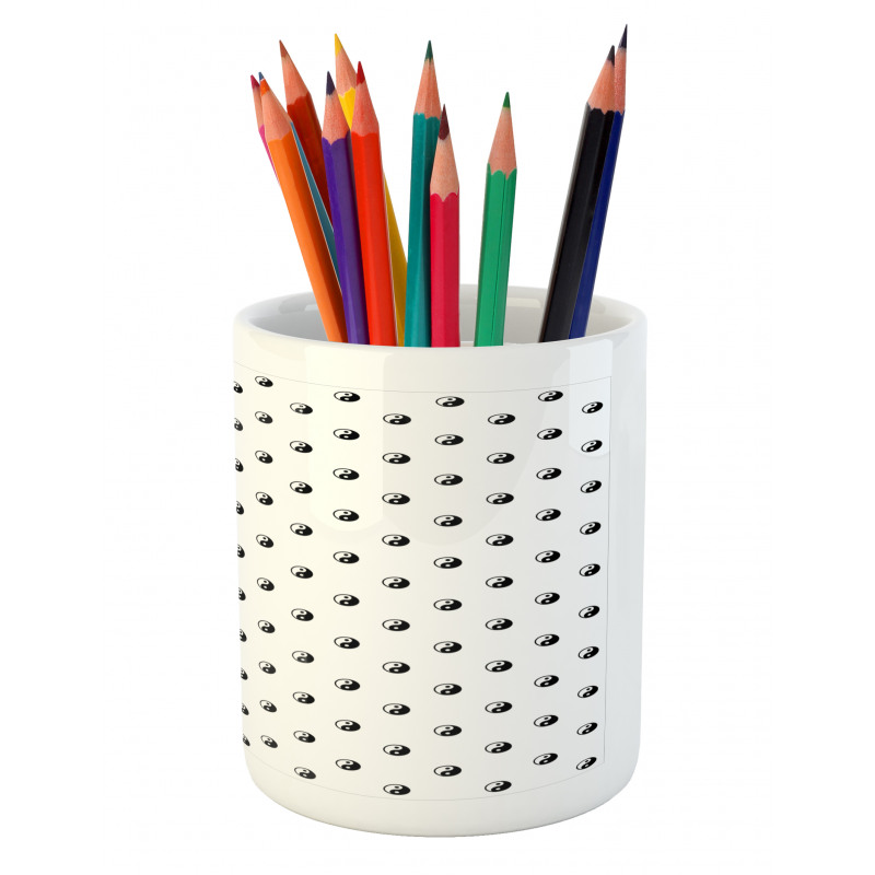 Polka Dots Yin Yang Pencil Pen Holder