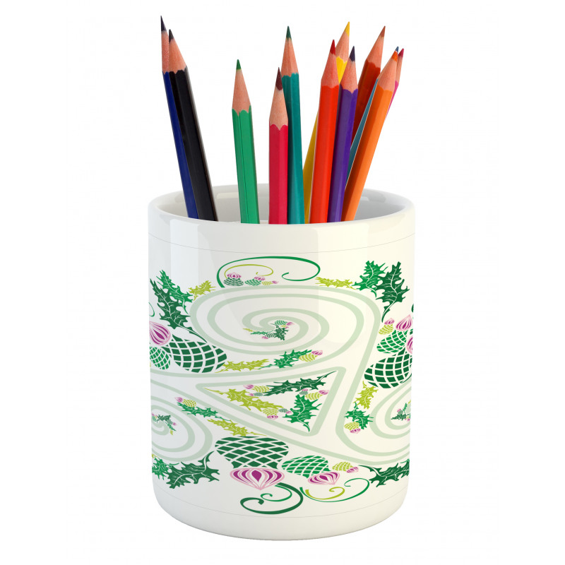 Celtic Curved Lines Art Pencil Pen Holder