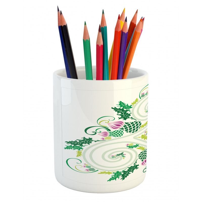 Celtic Curved Lines Art Pencil Pen Holder