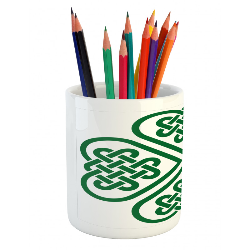 Monochrome Clover Art Pencil Pen Holder