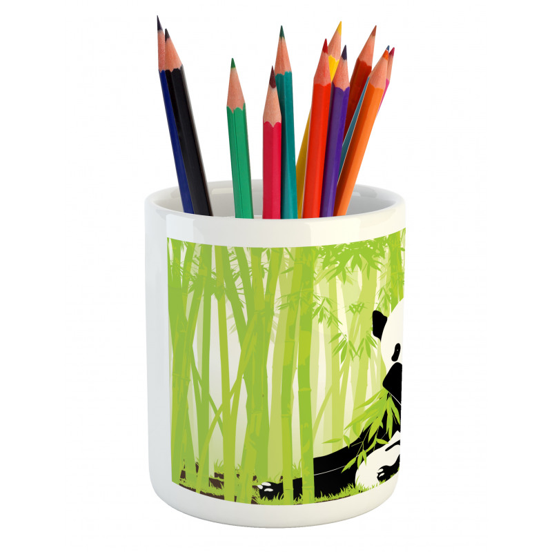 Panda in Bamboo Forest Pencil Pen Holder