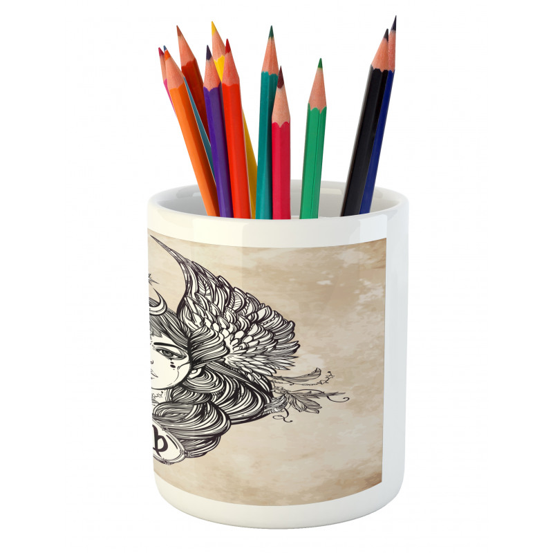 Hand Drawn Astrological Pencil Pen Holder