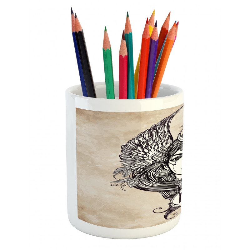 Hand Drawn Astrological Pencil Pen Holder