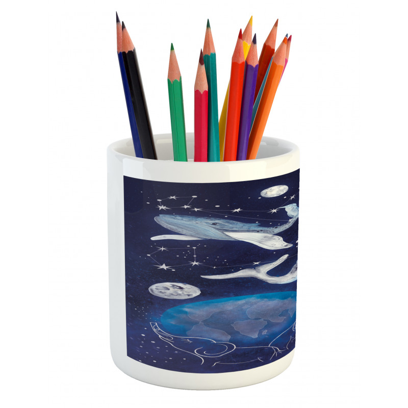 Space Universe Planet Pencil Pen Holder