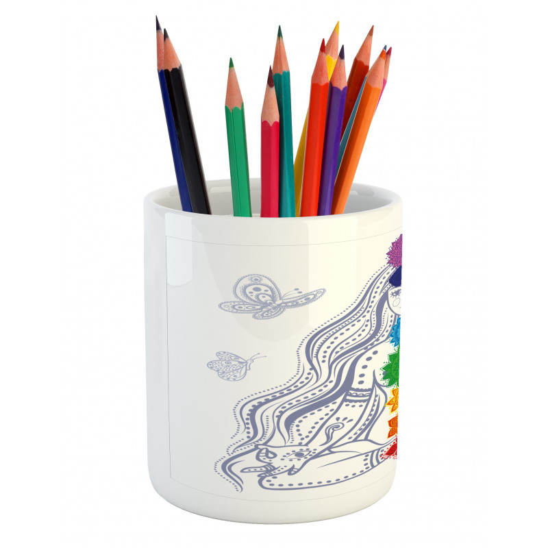 Yoga Meditation Lotus Pose Pencil Pen Holder