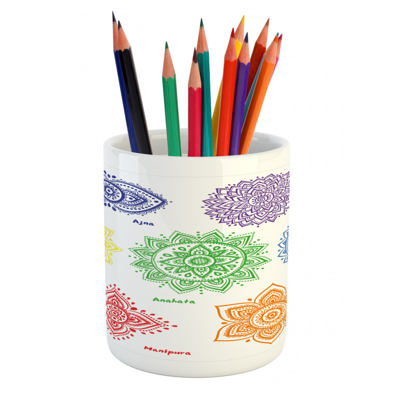 Colorful Chakra Pencil Pen Holder