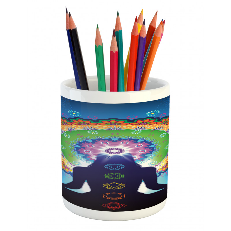 Mandala Chakra Yoga Pencil Pen Holder