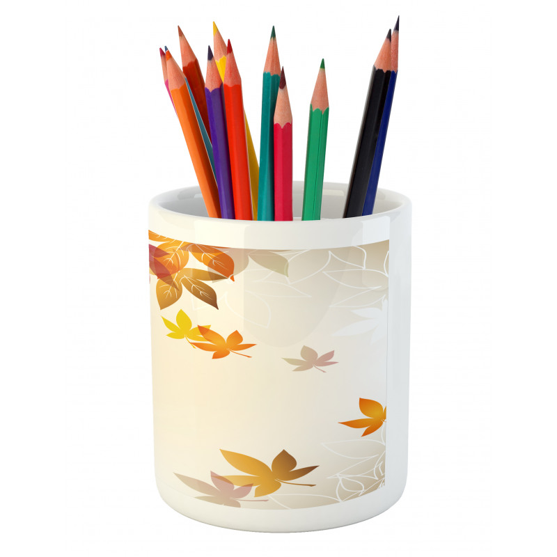 Maple Leaves Pastel Art Pencil Pen Holder