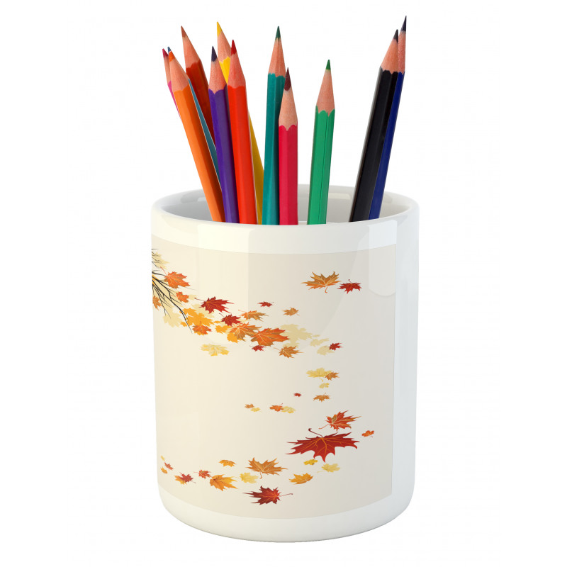 Flying Maple Leaf Seasons Pencil Pen Holder