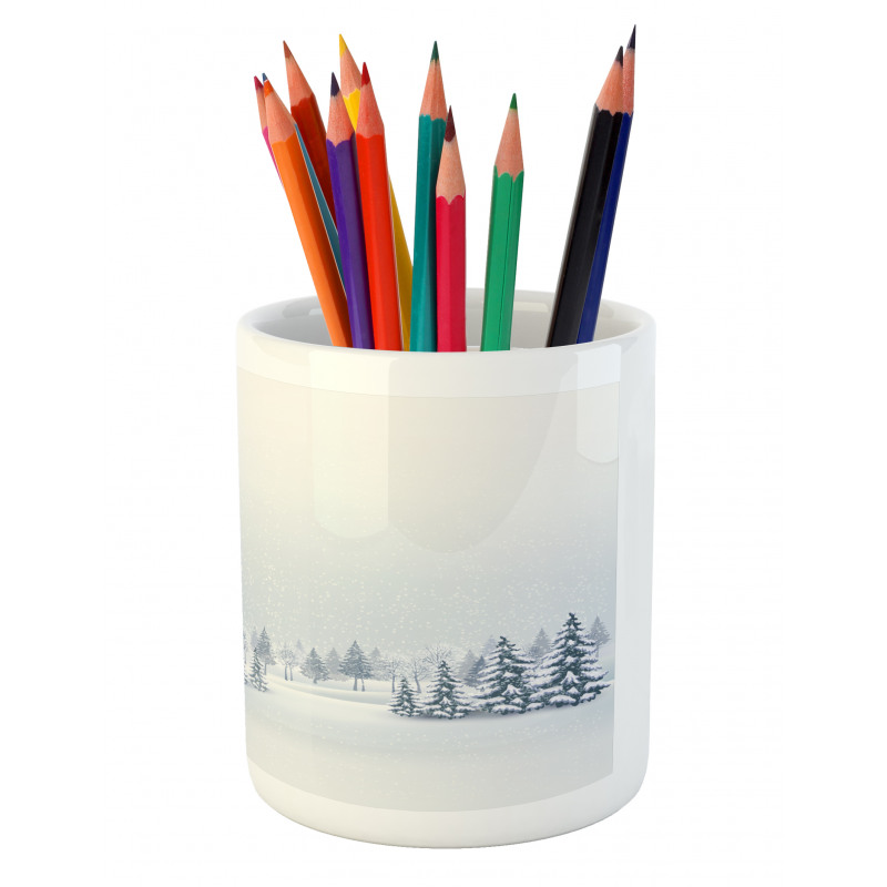 Foggy Weather Trees Pencil Pen Holder